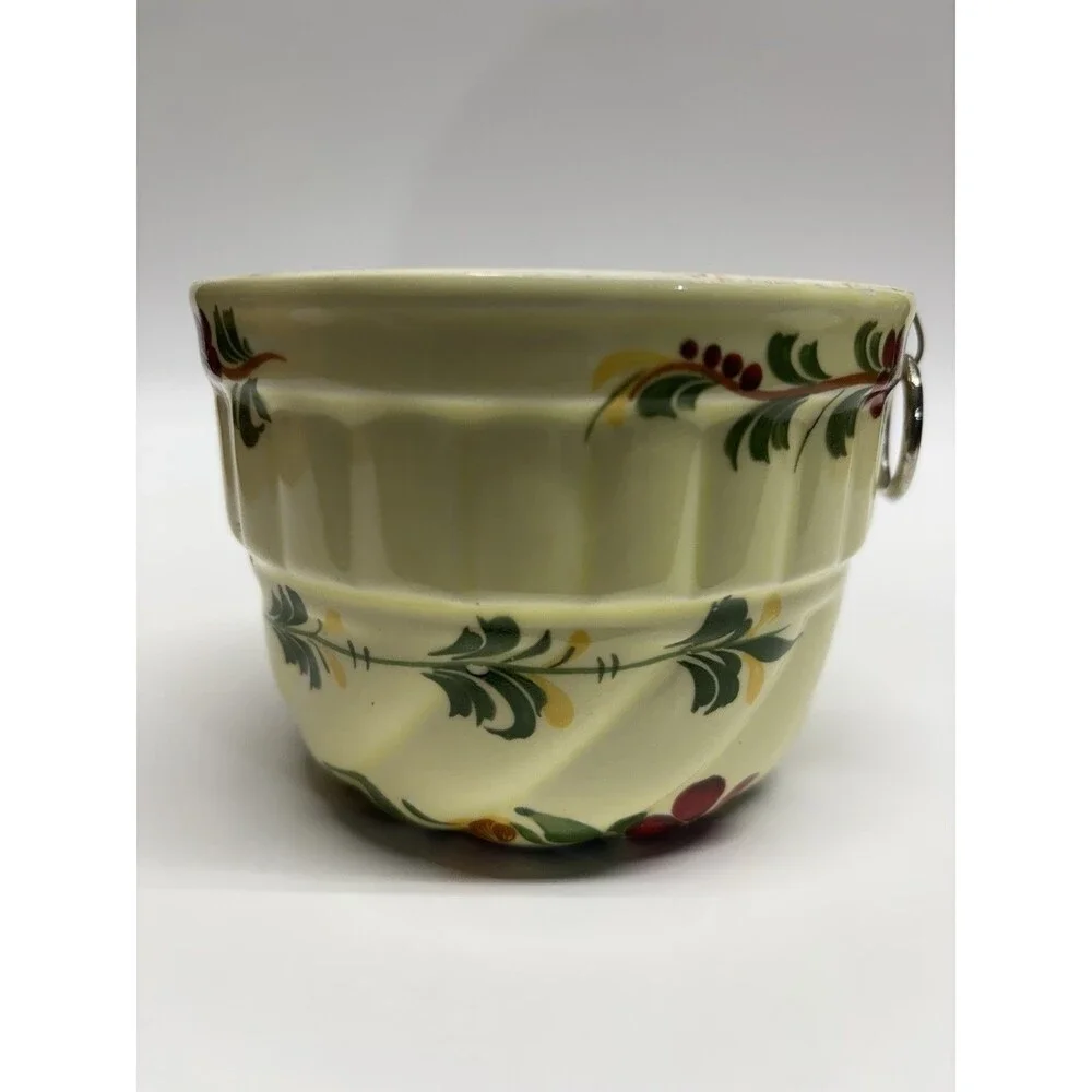 Vintage Teleflora Handpainted Portugal Hanging Ceramic Wall Pocket Vase